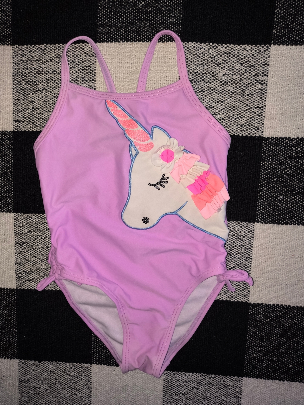 Kids Unicorn One-Piece Swimsuit - Purple